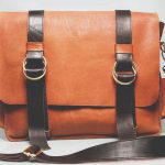 Bags - Orange and Black Leather Satchel Bag